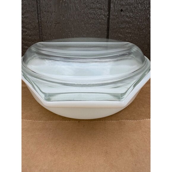 Pyrex Divided Town & Country Casserole Dish Lid Orange Yellow Starburst 1.5 QT - Picture 7 of 14